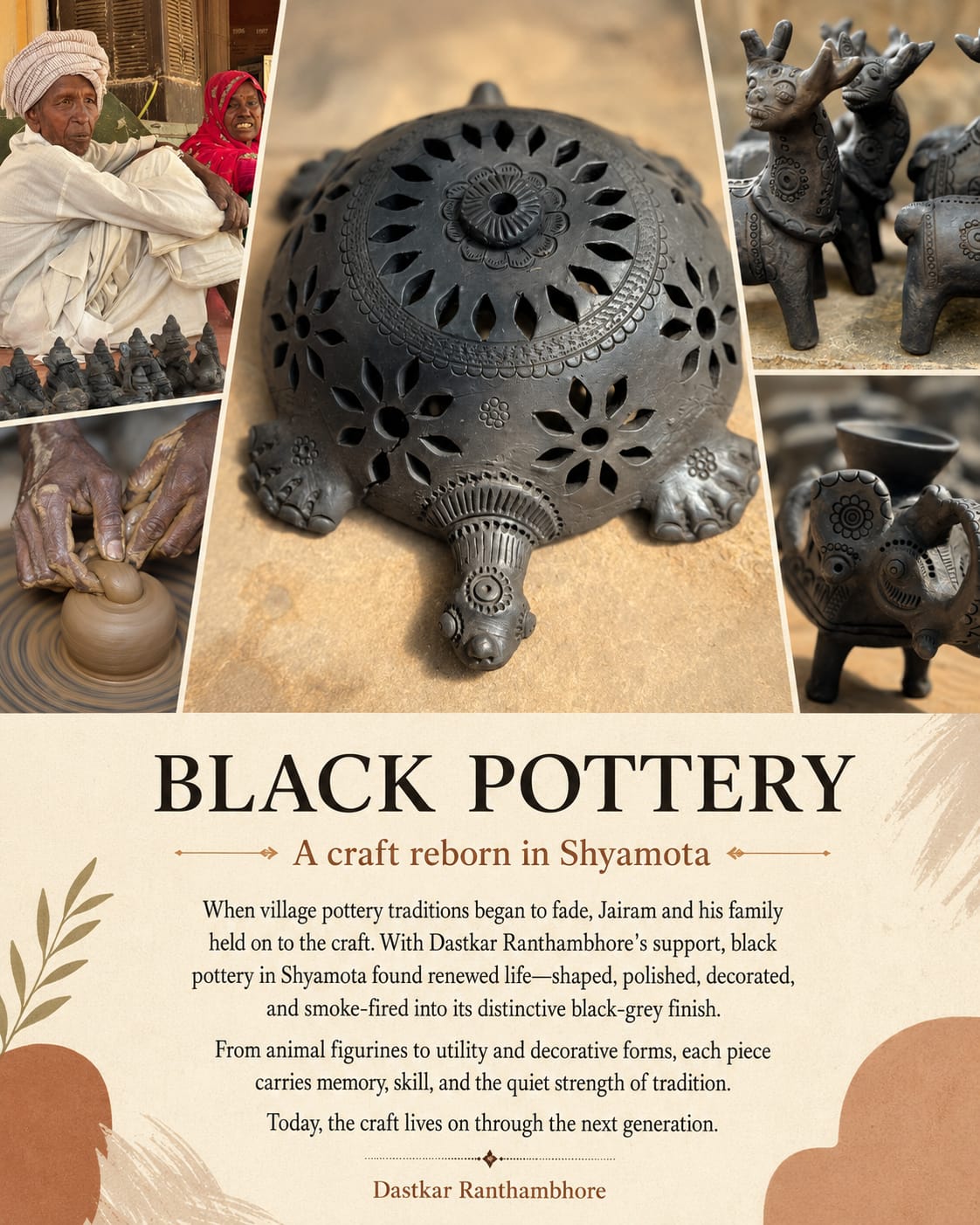 Black Pottery — a craft reborn in Shyamota through Jairam and his family with Dastkar Ranthambhore.